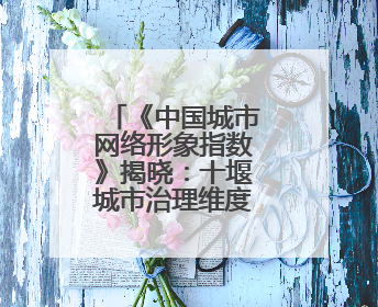 《中国城市网络形象指数》揭晓：十堰城市治理维度全国居首