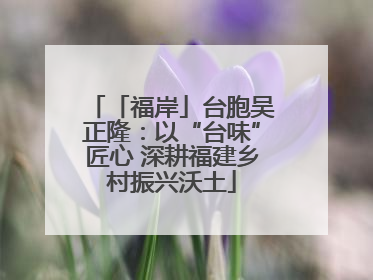 「福岸」台胞吴正隆：以“台味”匠心 深耕福建乡村振兴沃土