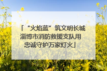 “火焰蓝”筑文明长城 淄博市消防救援支队用忠诚守护万家灯火