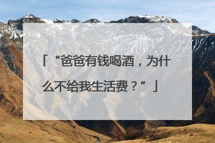 “爸爸有钱喝酒，为什么不给我生活费？”