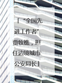 “全国先进工作者”贾牧樵，担任边境城市公安局长
