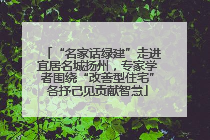 “名家话绿建”走进宜居名城扬州，专家学者围绕“改善型住宅”各抒己见贡献智慧