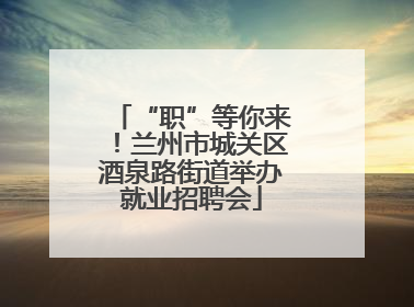 “职”等你来！兰州市城关区酒泉路街道举办就业招聘会