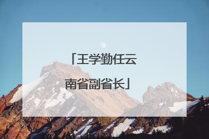 王学勤任云南省副省长