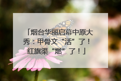 烟台华丽启幕中原大秀：甲骨文“活”了！红旗渠“燃”了！