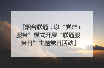 烟台联通：以“党建+服务”模式开展“联通服务日”主题党日活动