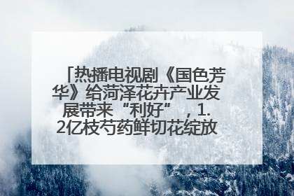 热播电视剧《国色芳华》给菏泽花卉产业发展带来“利好”，1.2亿枝芍药鲜切花绽放“国色芳华”