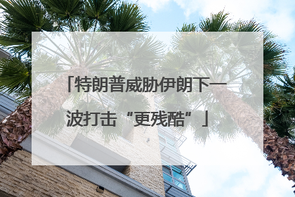 特朗普威胁伊朗下一波打击“更残酷”