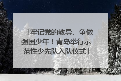 牢记党的教导、争做强国少年！青岛举行示范性少先队入队仪式