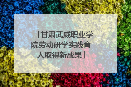 甘肃武威职业学院劳动研学实践育人取得新成果