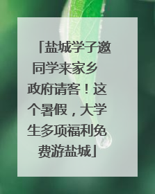 盐城学子邀同学来家乡 政府请客！这个暑假，大学生多项福利免费游盐城
