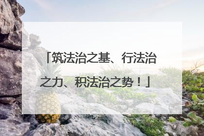 筑法治之基、行法治之力、积法治之势！