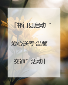 祁门县启动“爱心送考·温馨交通”活动