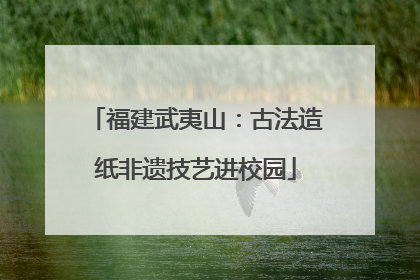 福建武夷山：古法造纸非遗技艺进校园