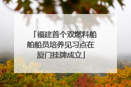 福建首个双燃料船舶船员培养见习点在厦门挂牌成立