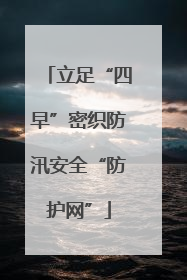 立足“四早”密织防汛安全“防护网”