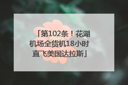 第102条！花湖机场全货机18小时直飞美国达拉斯