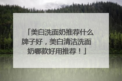 美白洗面奶推荐什么牌子好，美白清洁洗面奶哪款好用推荐！