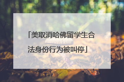 美取消哈佛留学生合法身份行为被叫停