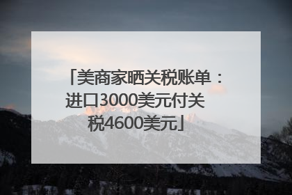 美商家晒关税账单：进口3000美元付关税4600美元