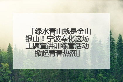 绿水青山就是金山银山！宁波奉化这场主题宣讲训练营活动掀起青春热潮