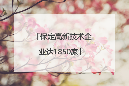 保定高新技术企业达1850家
