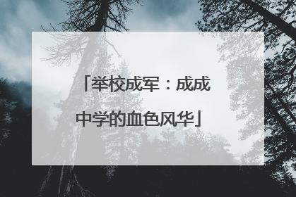 举校成军：成成中学的血色风华