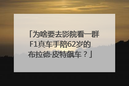 为啥要去影院看一群F1真车手陪62岁的布拉德·皮特飙车？