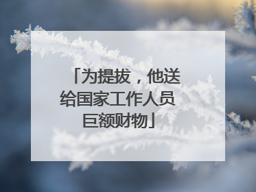 为提拔，他送给国家工作人员巨额财物