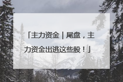 主力资金｜尾盘，主力资金出逃这些股！