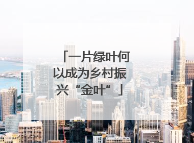 一片绿叶何以成为乡村振兴“金叶”
