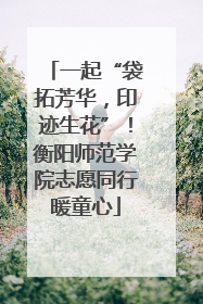 一起“袋拓芳华，印迹生花”！衡阳师范学院志愿同行暖童心