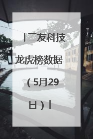 三友科技龙虎榜数据（5月29日）