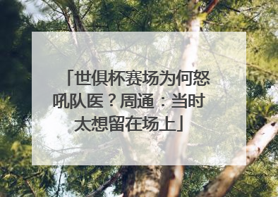 世俱杯赛场为何怒吼队医？周通：当时太想留在场上