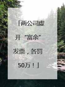 两公司虚开“富余”发票，各罚50万！