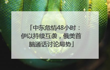 中东危情48小时：伊以持续互袭，俄美首脑通话讨论局势