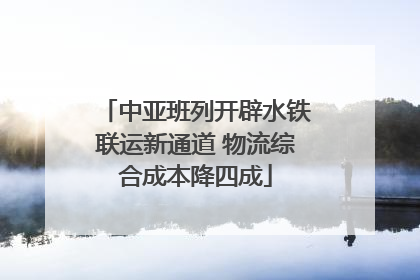 中亚班列开辟水铁联运新通道 物流综合成本降四成