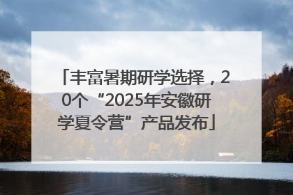丰富暑期研学选择，20个“2025年安徽研学夏令营”产品发布