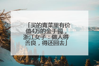 买的青菜里有价值4万的金手镯，浙江女子：做人得善良，得还回去