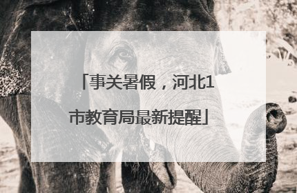 事关暑假，河北1市教育局最新提醒