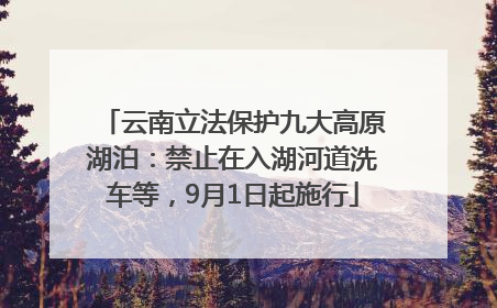 云南立法保护九大高原湖泊：禁止在入湖河道洗车等，9月1日起施行