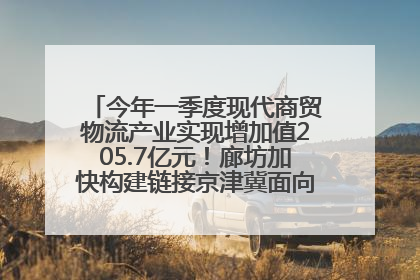 今年一季度现代商贸物流产业实现增加值205.7亿元！廊坊加快构建链接京津冀面向全世界的物流通道