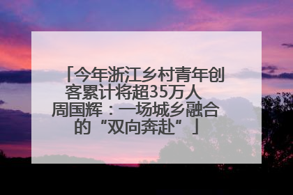 今年浙江乡村青年创客累计将超35万人 周国辉：一场城乡融合的“双向奔赴”