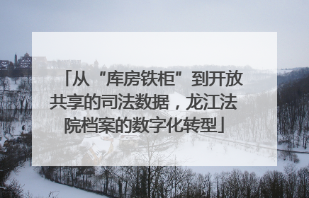 从“库房铁柜”到开放共享的司法数据，龙江法院档案的数字化转型