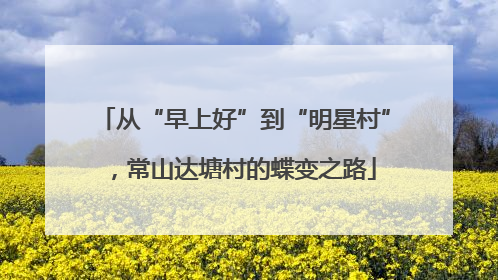 从“早上好”到“明星村”，常山达塘村的蝶变之路