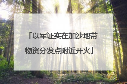 以军证实在加沙地带物资分发点附近开火