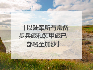 以陆军所有常备步兵旅和装甲旅已部署至加沙