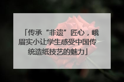 传承“非遗”匠心，峨眉实小让学生感受中国传统造纸技艺的魅力