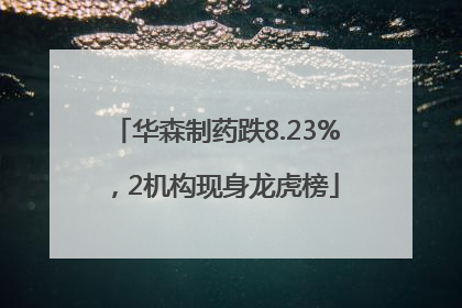 华森制药跌8.23%，2机构现身龙虎榜