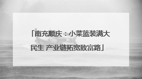 南充顺庆：小菜篮装满大民生 产业链拓宽致富路